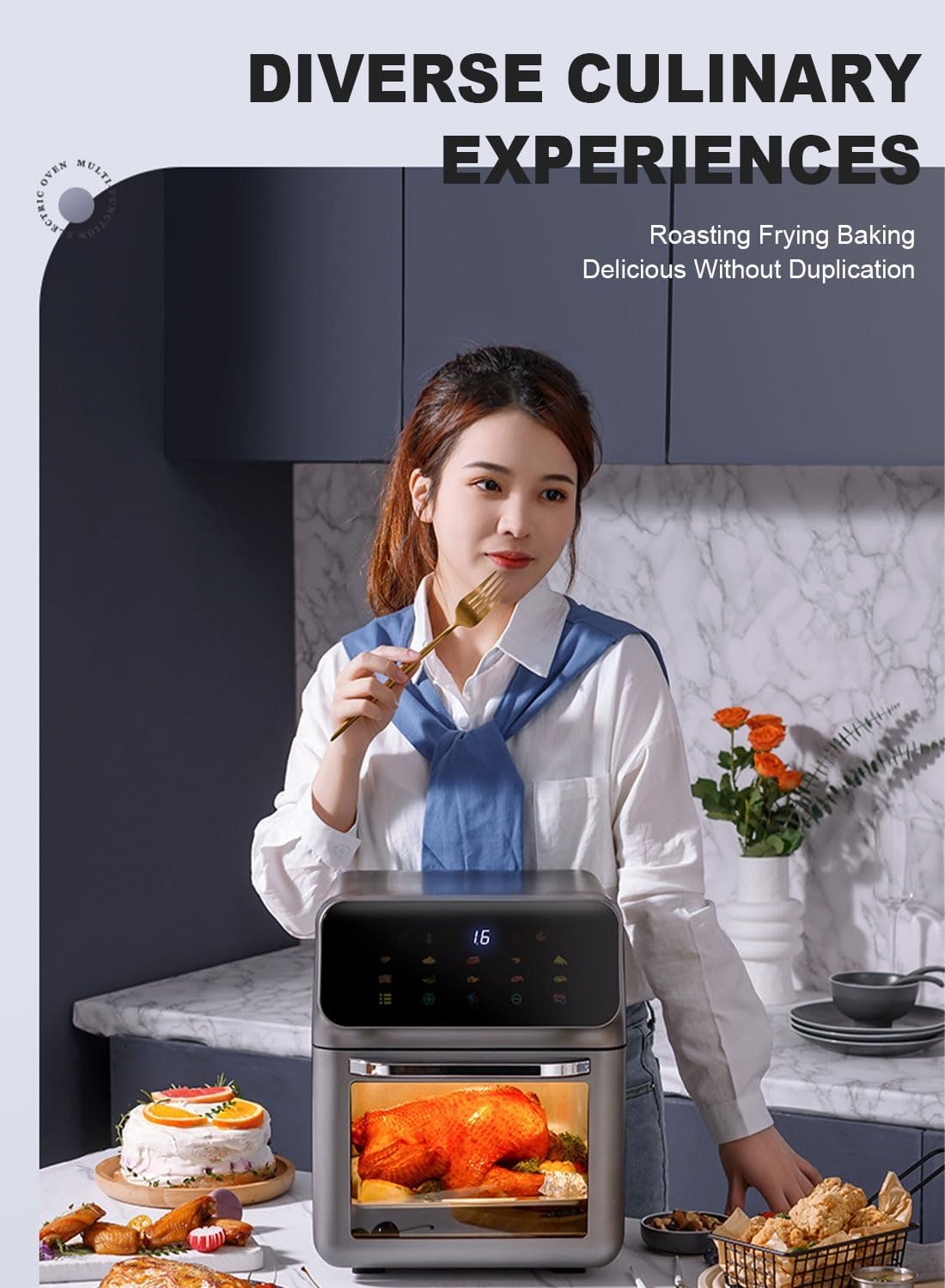 Air Fryer 10L for Grilling, Broiling, Roasting, Baking and